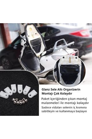 Glanz Sele Altı Organizer Çanta Motosiklet Scooter Kılıf Çantası Siyah
