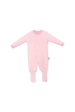 Çorap Patikli Düz Tulum Pembe