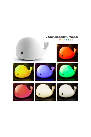 Reedark Deniz Balığı Şekilli Silikon Gece Lambası - Usb Şarjlı 7 Renkli Dokunmatik Fonksiyonlu Çocuklar İçin Hediyelik Lamba Diğer