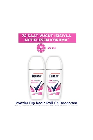 Üstün Koruma Kadın Roll On Deodorant Powder Dry 72 Saat Kesintisiz Koruma 50 Ml X2