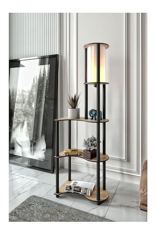 Ravilo Estilo Dekoratif Raflı Lambader Meşe