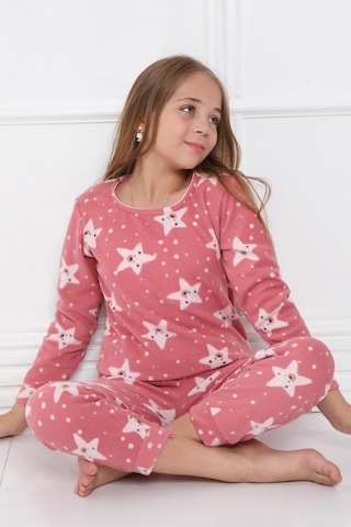 Sleeproom Kişlik Çocuk Polar Pijama Takim Pudra