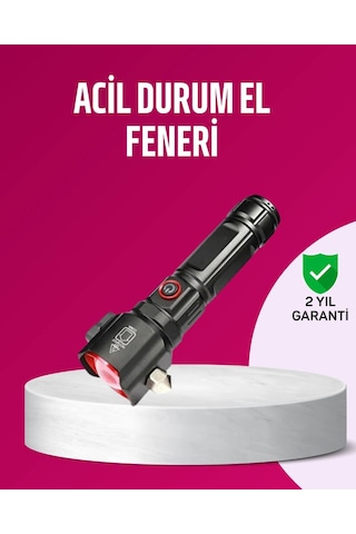 Ceylan Adam Acil Durum El Feneri Çekiç Ve Pusula Özellikli Güçlü Işık Çok Renkli