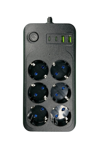 Techmaster 2 Usb 2 Type-c Akım Çocuk Korumalı 6lı Priz 5mt Kablo Diğer
