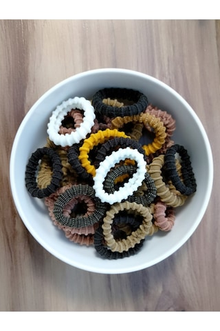 Şehrazat Handmade 6li Fitilli Renkli Havlu Lastik Toka Seti Çok Renkli