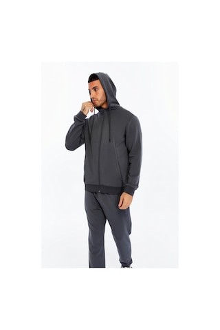 AR-MA Arma Erkek Slim Fit Interlok Kapüşonlu Sweatshirt Yandan Gizli Fermuarlı Cepli K30324989702 Gri