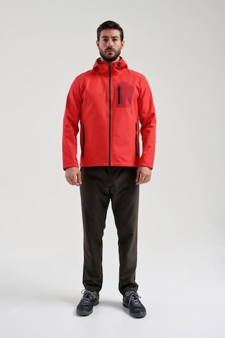 Exuma 2111161 Erkek Kırmızı Yağmur Rüzgar Geçirmez Softshell Özellikli Mont 001