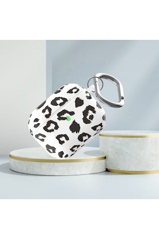 B Serisi Silikon Baskılı Leopar Baskı Kablosuz Kulaklık Koruyucu Kılıf Airpods Uyumlu 3 B-2 Diğer