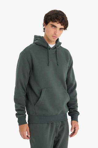 Defacto Regular Fit Kapüşonlu İçi Yumuşak Tüylü Kanguru Cepli Basic Düz Sweatshirt X8283az25augn1155 Yeşil