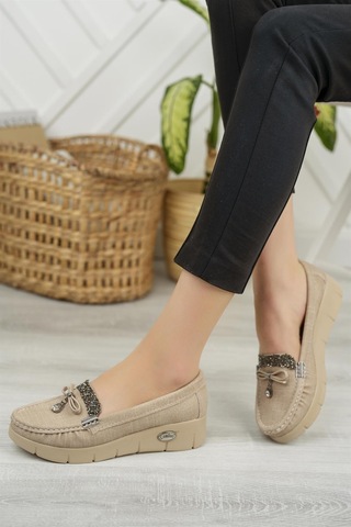 Nesil Shoes Nstar 400 Bej Kot Anatomik Günlük Kadın Ayakkabı-bej Kot Bej