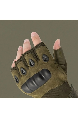 Reedark taktik Eldivenler - Motor, Bisiklet, Avcılık Ve Outdoor İçin Parmaksız Siyah