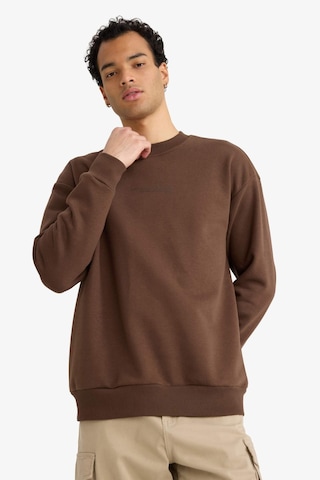 Defacto Boxy Fit Bisiklet Yaka Baskılı Sweatshirt X8282az25aubn539 Kahve-bn539