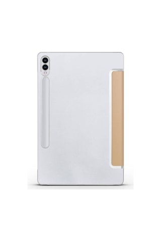 Galaxy Uyumlu  Tab S9 Fe Plus Smart Cover Standlı 1-1 Tablet Kılıfı Gold Kapaklı Kılıf