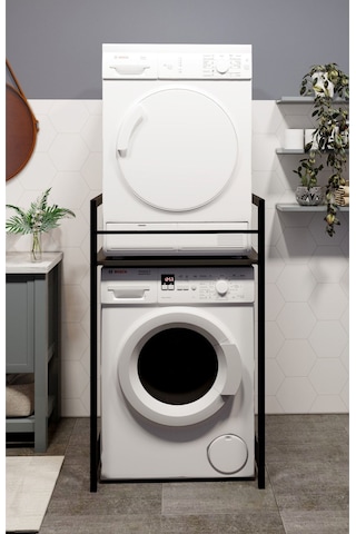 Çamaşır Makinası Ve Kurutma Makinası Rafı Çamaşır Makinası Üstü Banyo Düzenleyici Raf Gri