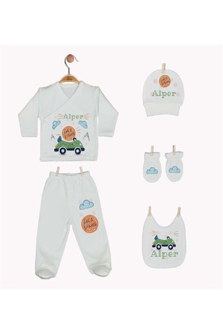 Pia Baby Gl 1901-07 İsme Özel Battaniye Zıbın Set Krem