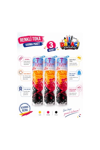 3 Adet Kopmayan Renkli Lastik Saç Tokası Karma Renk Esnek Saç Lastiği Kız Çocuk Kadın Çok Renkli
