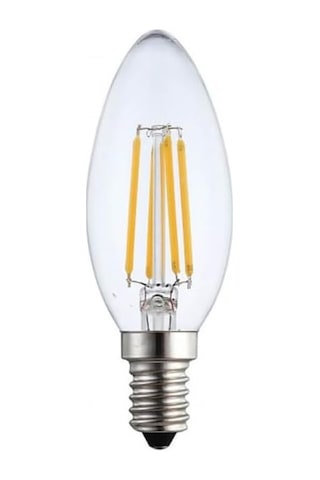 Amberled 10 Adet Buji Ampul 4w Şeffaf Filament Rustik Led Ampul E14 Duy, 3200k Günışığı Işık - Cata - Avize Ampulü
