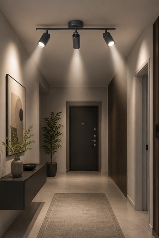 Spoty 3'lü Antrasit Renkli Gün Işığı Modern Tasarım Salon - Mutfak - Banyo Spot Sıralı Avize