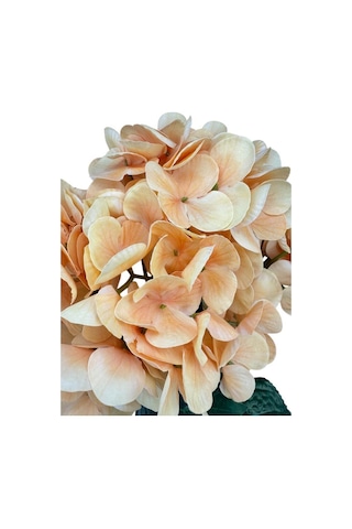 Yapay Çiçek Islak Ortanca Çiçeği Somon 45cm 5dal Islak Gerçeksi Dokulu Turuncu