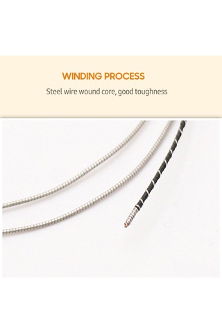 Yaozixa 1/2 Boy Gitar Teli Seti - 4 Adet - Alüminyum Sarılmış - Gümüş Renk - Ses Aktarımı İyi - Dayanıklı