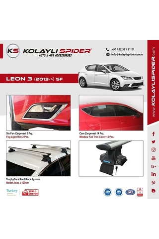 Seat Leon 3 5F Sis Farı Çerçecesi 2 Prç Krom 2013-2015