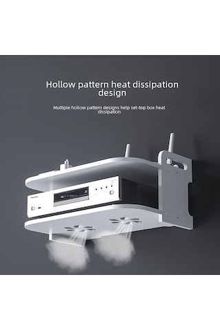 Teltree Duvar Montlu, Delme Yok, Bohça Üstlü, Projeksiyon Cihazı, Router, Set Top Box Depolama Kutusu - Oturma Odası Dolapı