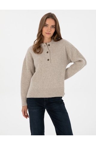 Pierre Cardin Kadın Bej Kazak /triko 50310992-vr011 Bej