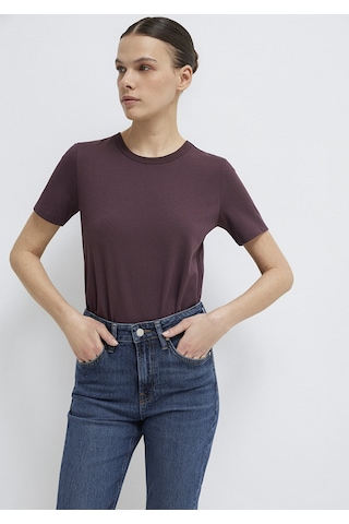Mavi - Bordo Basic Tişört 1614067-70223 Bordo