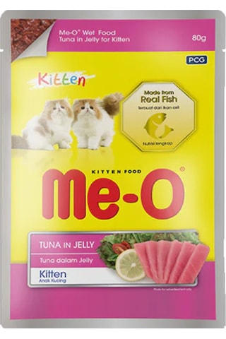 Me-O Kitten Ton Balıklı Jöleli Pouch Yavru Kedi Yaş Maması 3 x 80 G