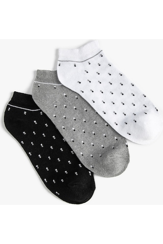 Koton Patik Çorap Seti 3'lü Çok Renkli Multıcolor 4wam80220aa 4WAM80220AAMIX Mavi