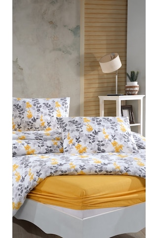 Elart Nevresim Takımı Pamuklu Tek Kişilik 3 Parça Flores Sarı-Sarı-160x220Cm