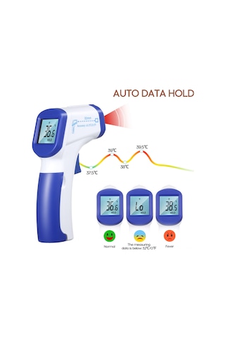 Maiyame Ev İçin Alman Sensörlü Inframerahat Termometre - Kulak/alın Sıcaklığı, 1 Saniye Ölçüm, 0.2 C Hassasiyet, Pil Yok, Rastgele Desen