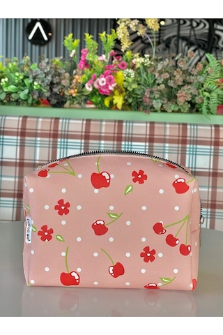Batekso Kadın Makyaj Çantası Kiraz Baskılı
