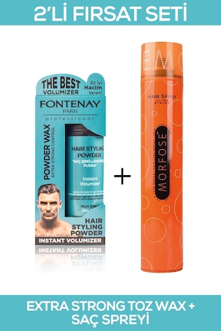 Fontenay Saç Şekillendirici Pudra Toz Wax Matt Effect Mavi 20gr + 400ml Saç Sprey 2'li Set