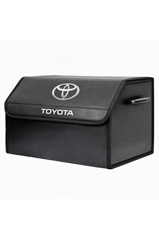Toyota Marka Logolu Oto Bagaj Organizer Çanta Oto Bagaj Çantası 2 Bölmeli Suni Deri 48 Cm X 31 Cm X 29 Cm