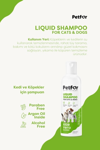 Kedi Ve Köpekler İçin Aloe Veralı Şampuan 250 Ml