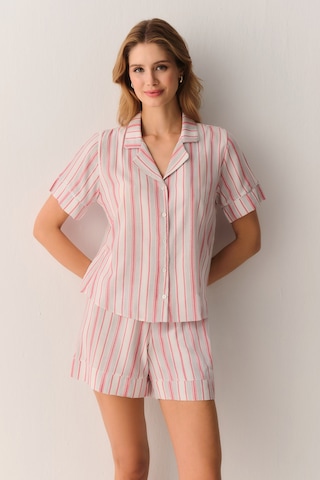 Suwen Loren Gömlek Yaka Pijama Takımı Sh26543667b919 Pembe