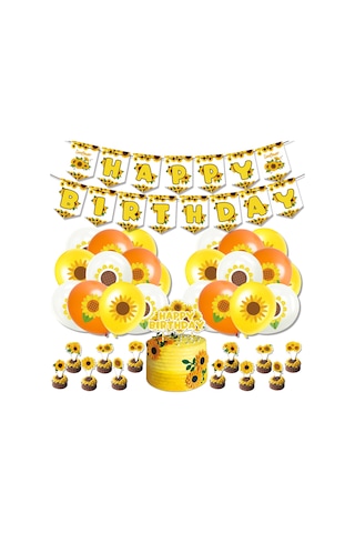 Ayçiçeği Temalı Parti Seti Bayrak Kurdelesi Büyük Ve Küçük Sıra Spi Diğer