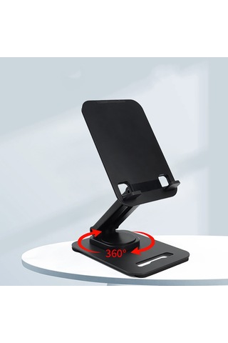 Jmary Mk-62 Ayarlanabilir Katlanabilir 360 Derece Dönebilen Telefon Ve Tablet Standı Siyah