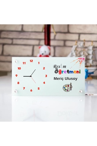 Ressamlara Özel Tasarımlı Masa Üstü Cam Saat