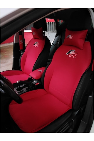 Seat Fr Logolu Kırmızı Ön Ikili Oto Koltuk Kılıfı