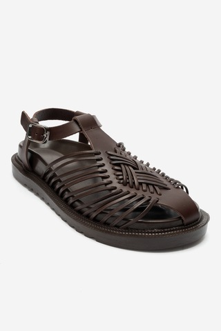 Luvi Shoes Thames Kahverengi Hakiki Deri Kadın Sandalet