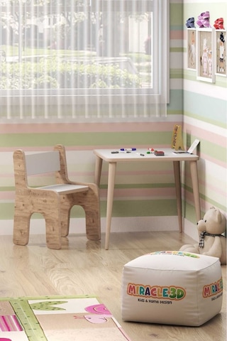 Miracle 3d Çocuk Oyun Etkinlik Çalışma Masası Ve Sırt Dayamalı Sandalye Aktivite Masası Atlantik