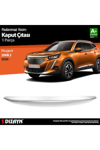 S-Dizayn  Peugeot 2008 2 Krom Kaput Çıtası 2020  Üzeri