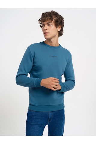 Regular Fit Erkek Sweatshirt Mavi