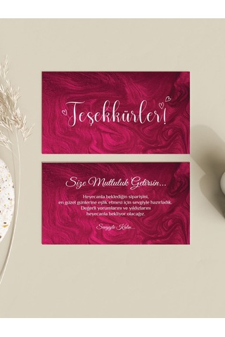 100 Adet Çift Yön Kargo Paketleme Teşekkür Kartı Pytktskk41