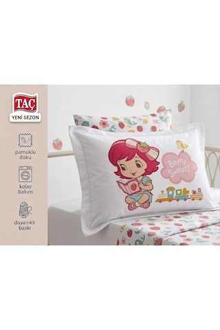 Taç Çilek Kız Bebek Pike Takımı 4 Parça