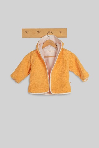 Luckka Heritage Puffy Astarlı Peluş Bebek Çocuk Ceket - Kopüşonlu Peluş Mont - Ztpufceket Turuncu