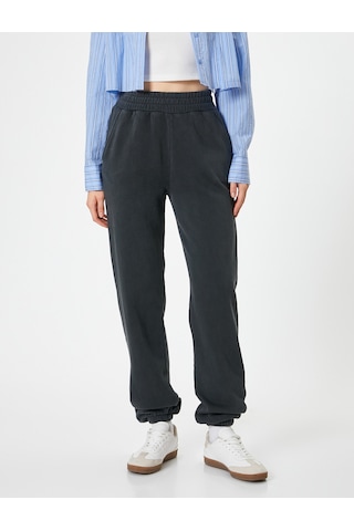 Koton Jogger Eşofman Altı Relax Fit Yıkamalı Beli Lastikli Cepli Antrasit 5wal40008ık Antrasit