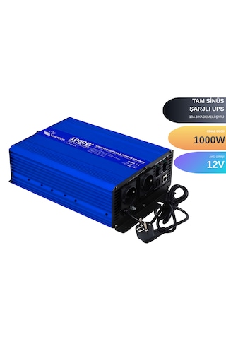 Uretech 1000 Watt 12 Volt Tam Sinüs Akü Şarjlı Ups Inverter
